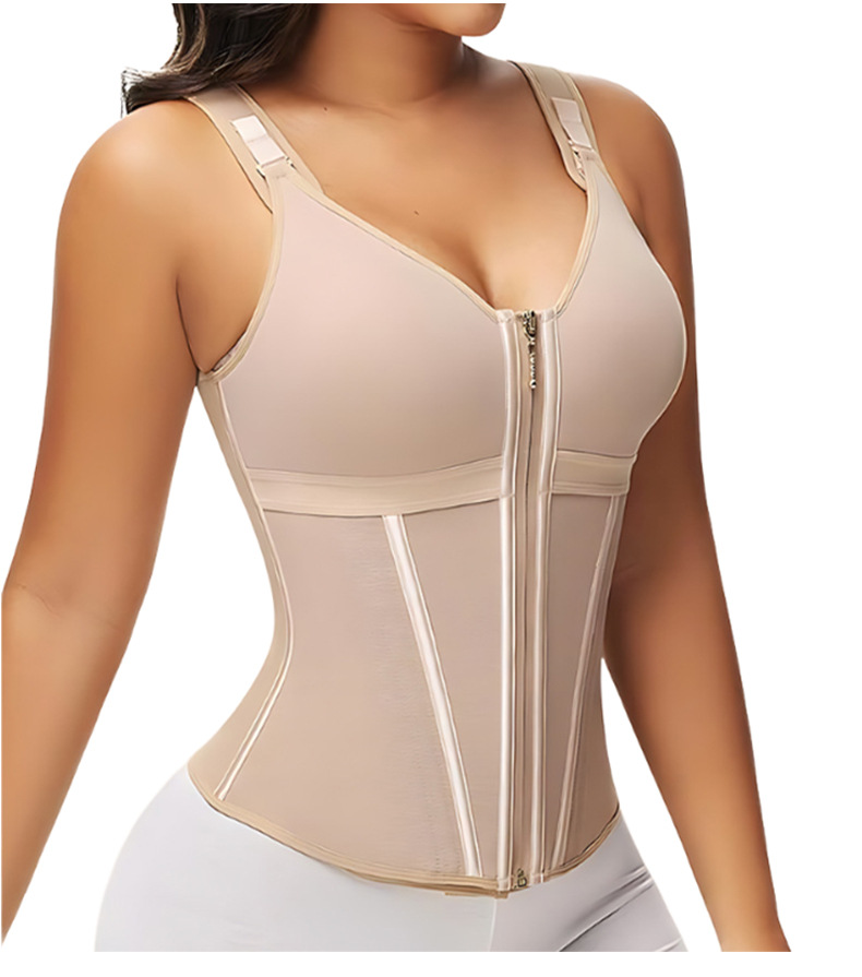Womens Compression Shapewear Vest with Front Zipper